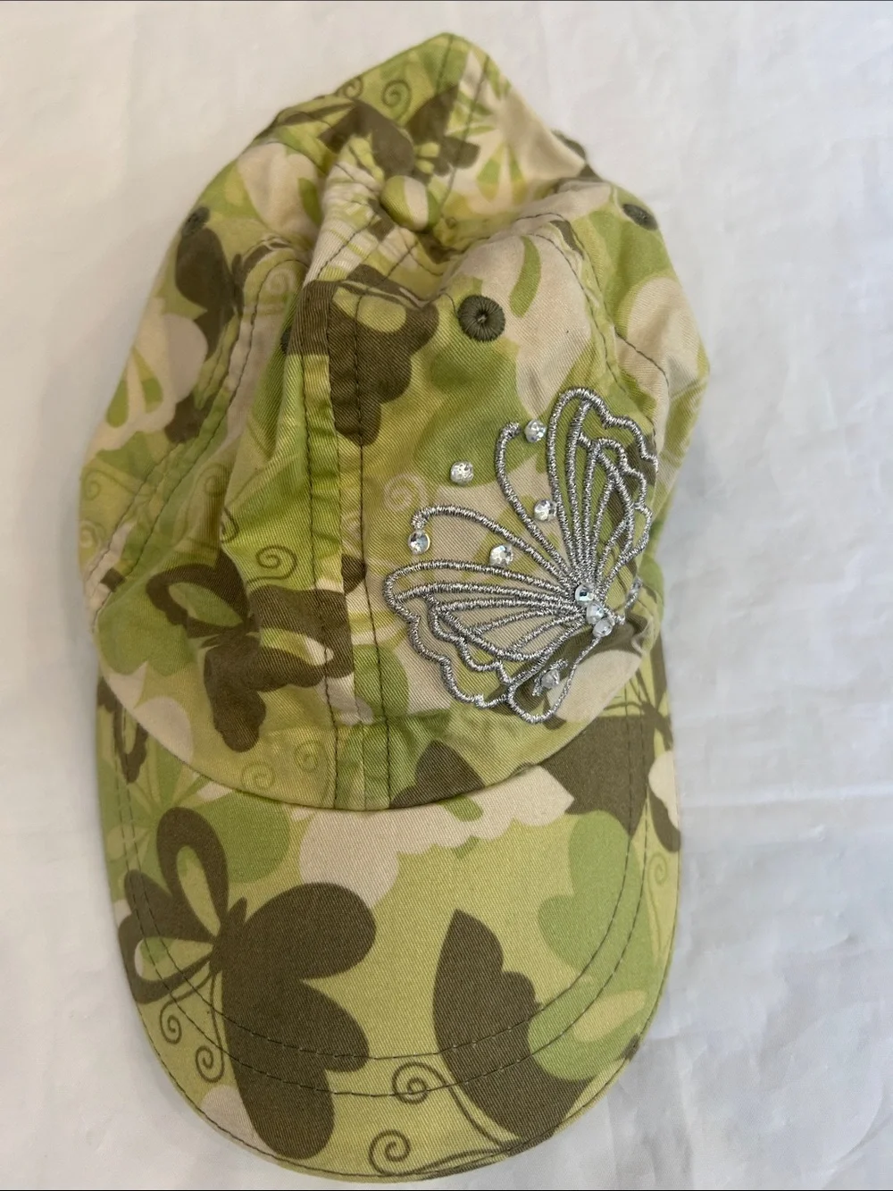 The Children's Place Green Camo Butterfly Baseball Cap